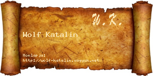 Wolf Katalin névjegykártya
